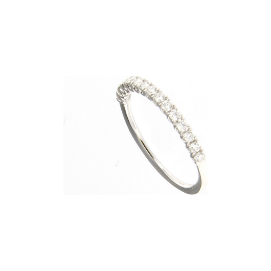 Anello fedina con 11 diamanti in oro bianco Crivelli 234-3491-5