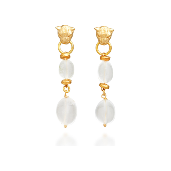 Orecchini Dorati Leopardo E Cristallo Di Rocca Giovanni Raspini 12026