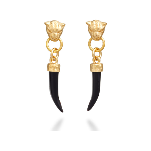 Orecchini Dorati Leopardo E Zanna Nera Giovanni Raspini 12028