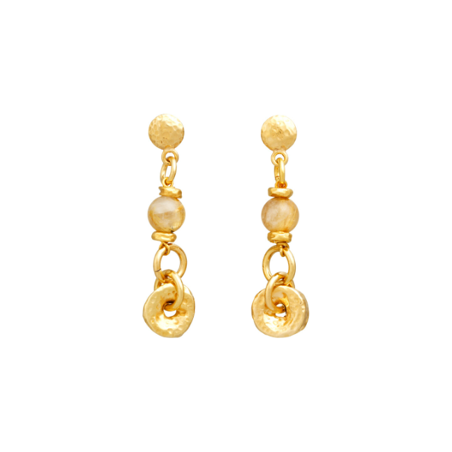 Orecchini Dorati Quarzo Rutilato Giovanni Raspini 12030