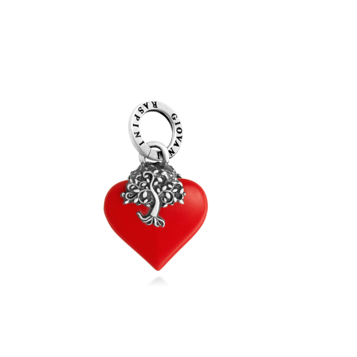 Charms Giovanni Raspini | cuore albero della vita rosso 12469