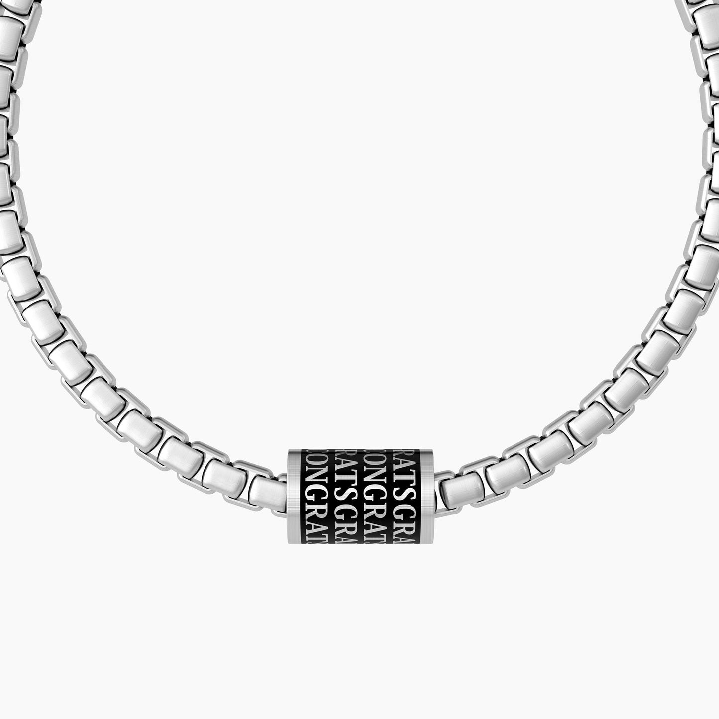Bracciale in acciaio uomo con frase laurea GRAD | CONGRATULAZIONI 732170