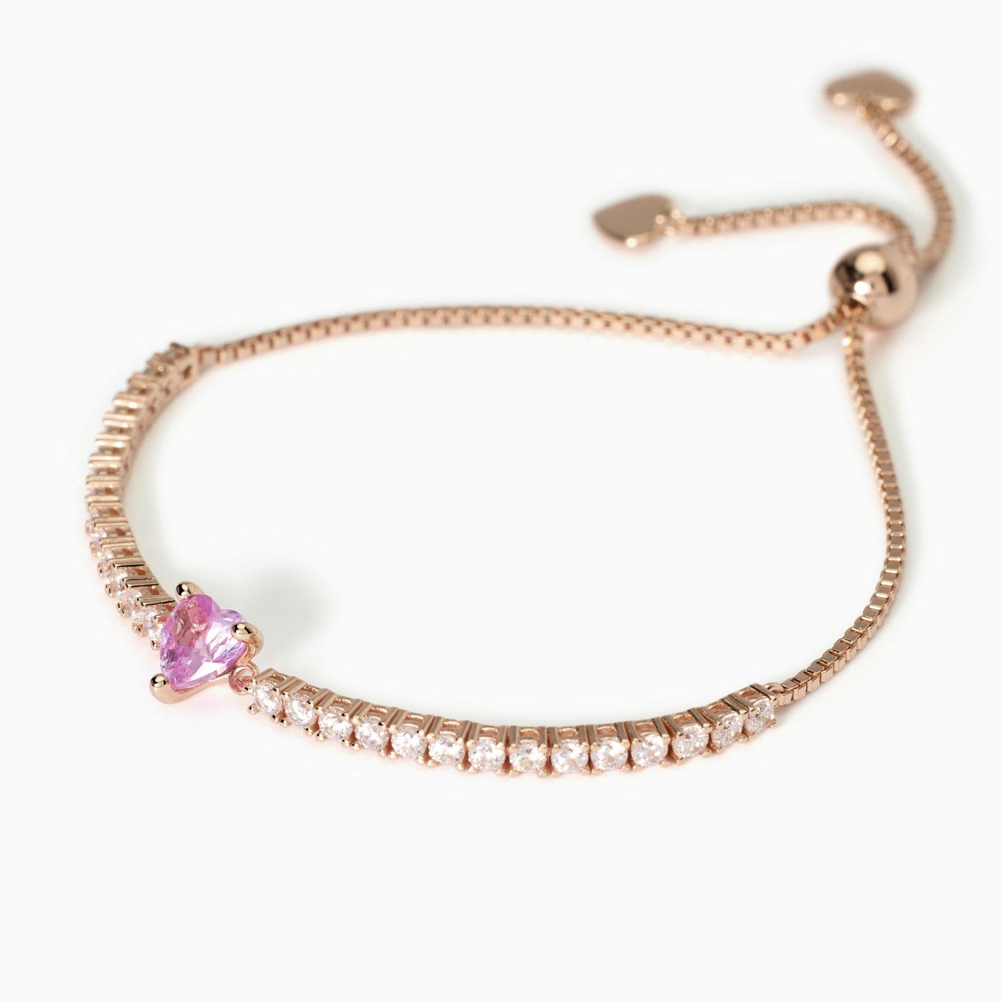 Bracciale in argento placcato oro rosa con tormalina sintetica ROUGE Mabina 533842