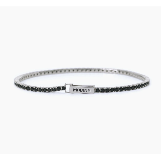 Bracciale tennis uomo zirconi neri TENNIS CLUB Mabina 533713