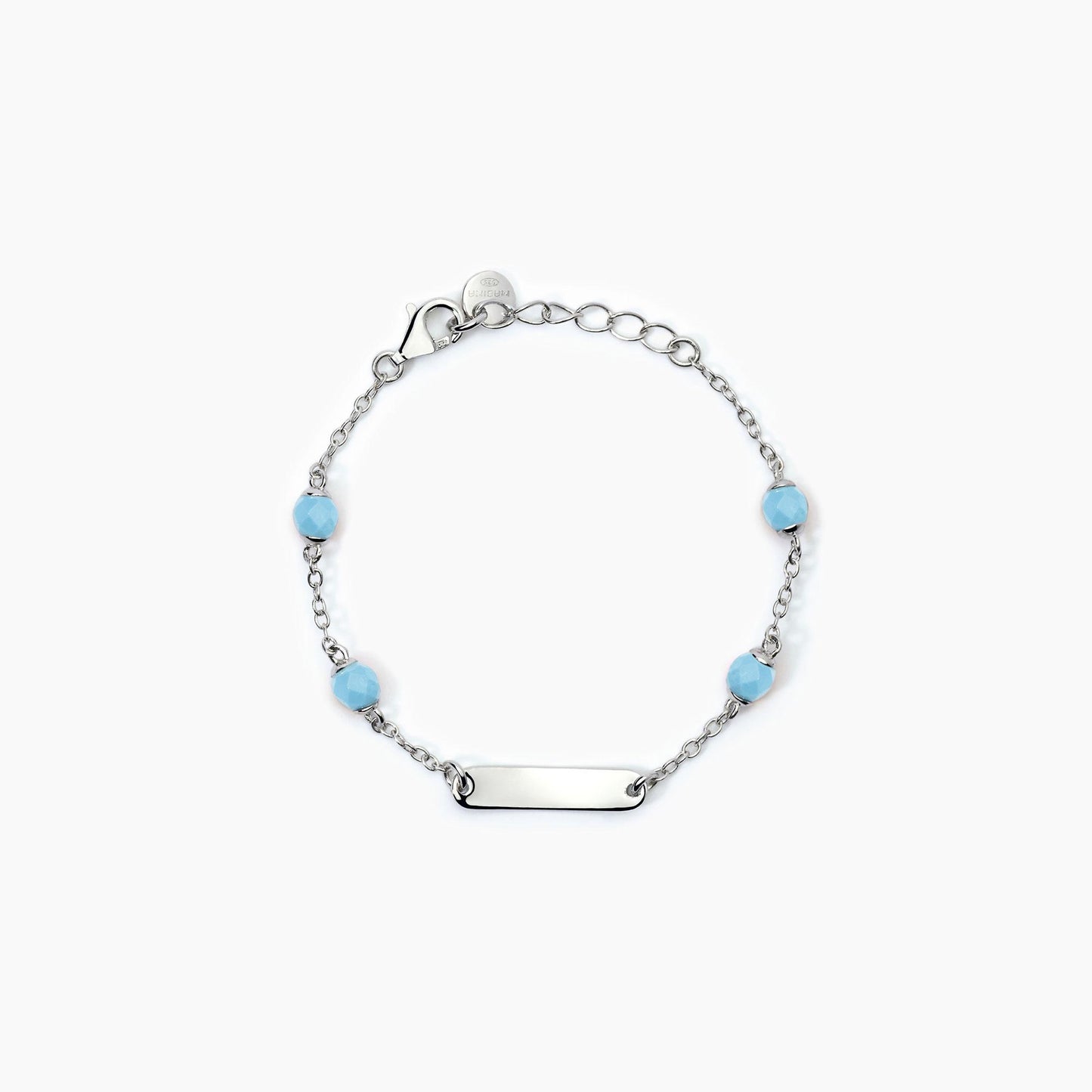 Bracciale personalizzabile in argento con turchese BABY Junior 533782