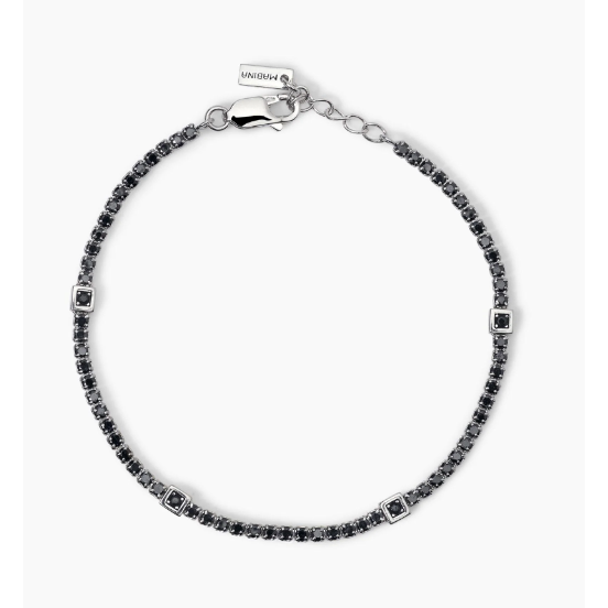 Bracciale tennis in argento con inserti quadrati GENTLEMAN Mabina 533821