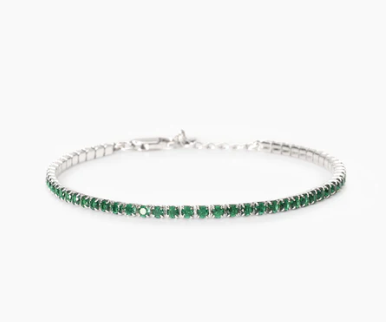 Bracciale tennis uomo con smeraldi sintetici MINI TENNIS Mabina 533860