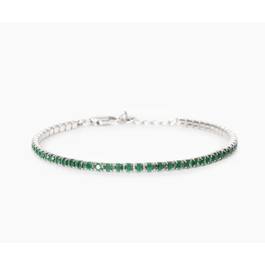 Bracciale tennis uomo con smeraldi sintetici MINI TENNIS Mabina 533860