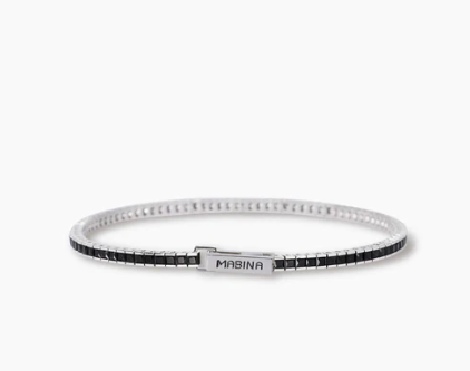 Bracciale tennis uomo zirconi neri TENNIS CLUB Mabina 533976