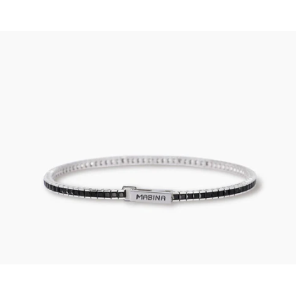 Bracciale tennis uomo zirconi neri TENNIS CLUB Mabina 533976