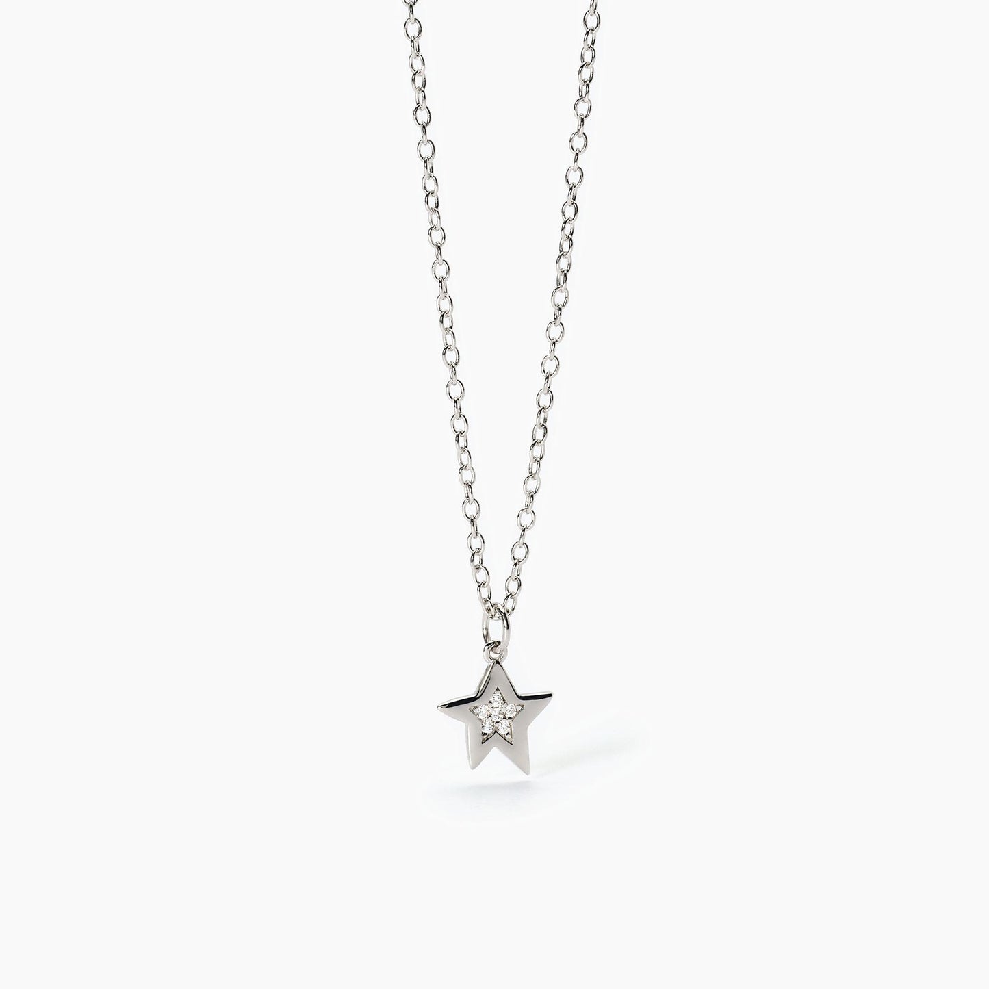 Girocollo in argento con stellina e zirconi STELLA STELLINA Mabina Junior 553620