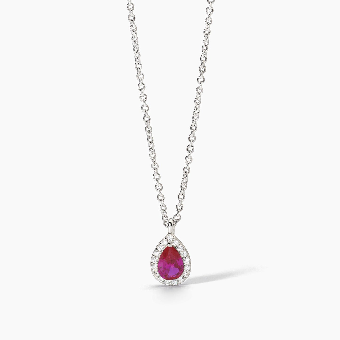 Girocollo in argento con rubino sintetico e zirconi COOL OR RÉTRO? 553664