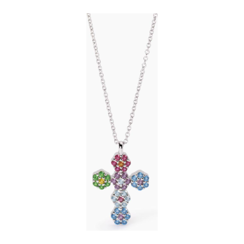 Girocollo con ciondolo croce multicolor FIOR FIORE Mabina 553698