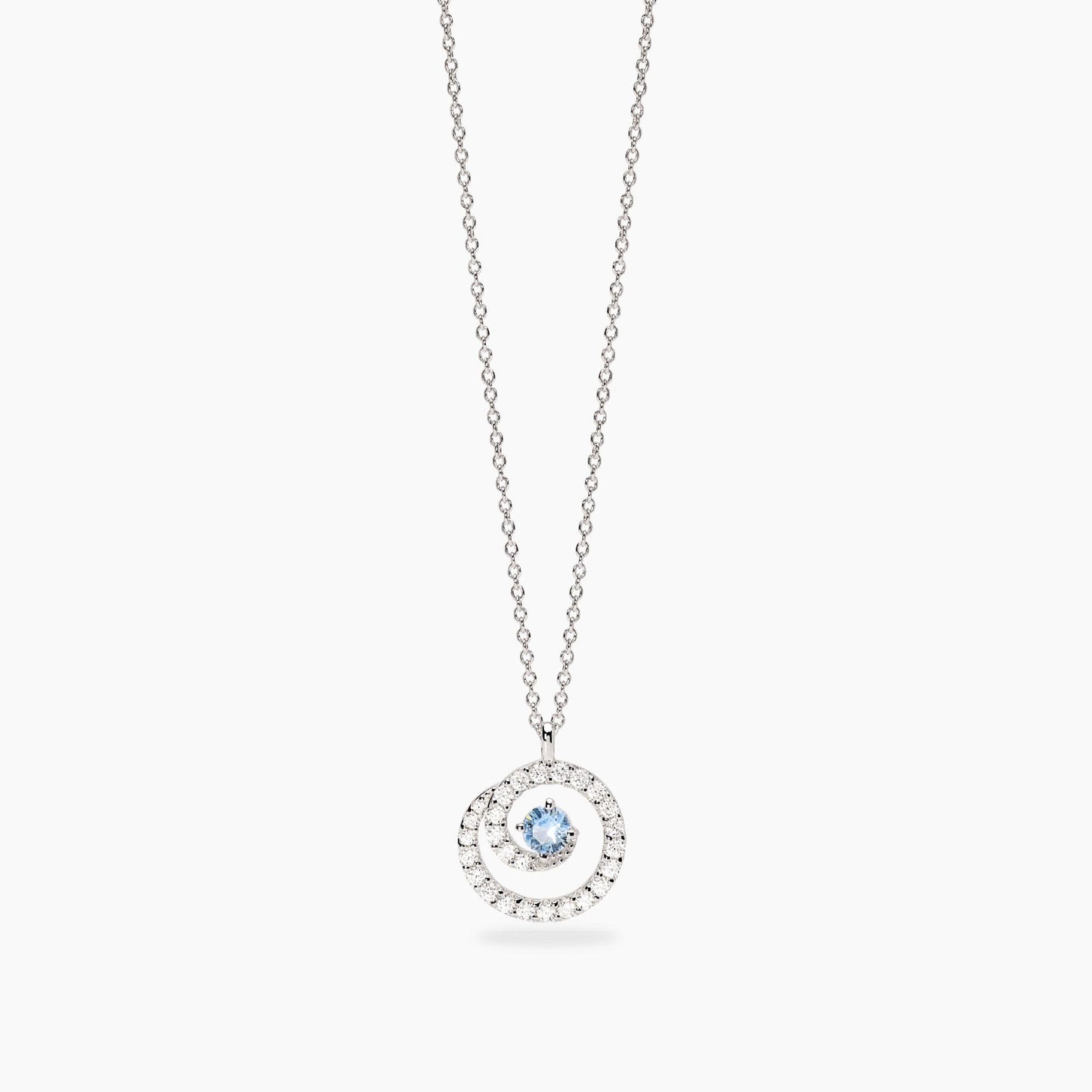 Girocollo con pendente a spirale con acquamarina sintetica e zirconi SOGNI D'ORO MABINA 553861