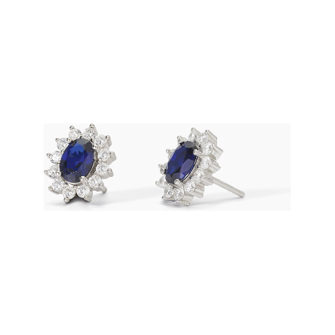 Orecchini in argento con zaffiro sintetico ovale COOL OR RÉTRO? Mabina 563716