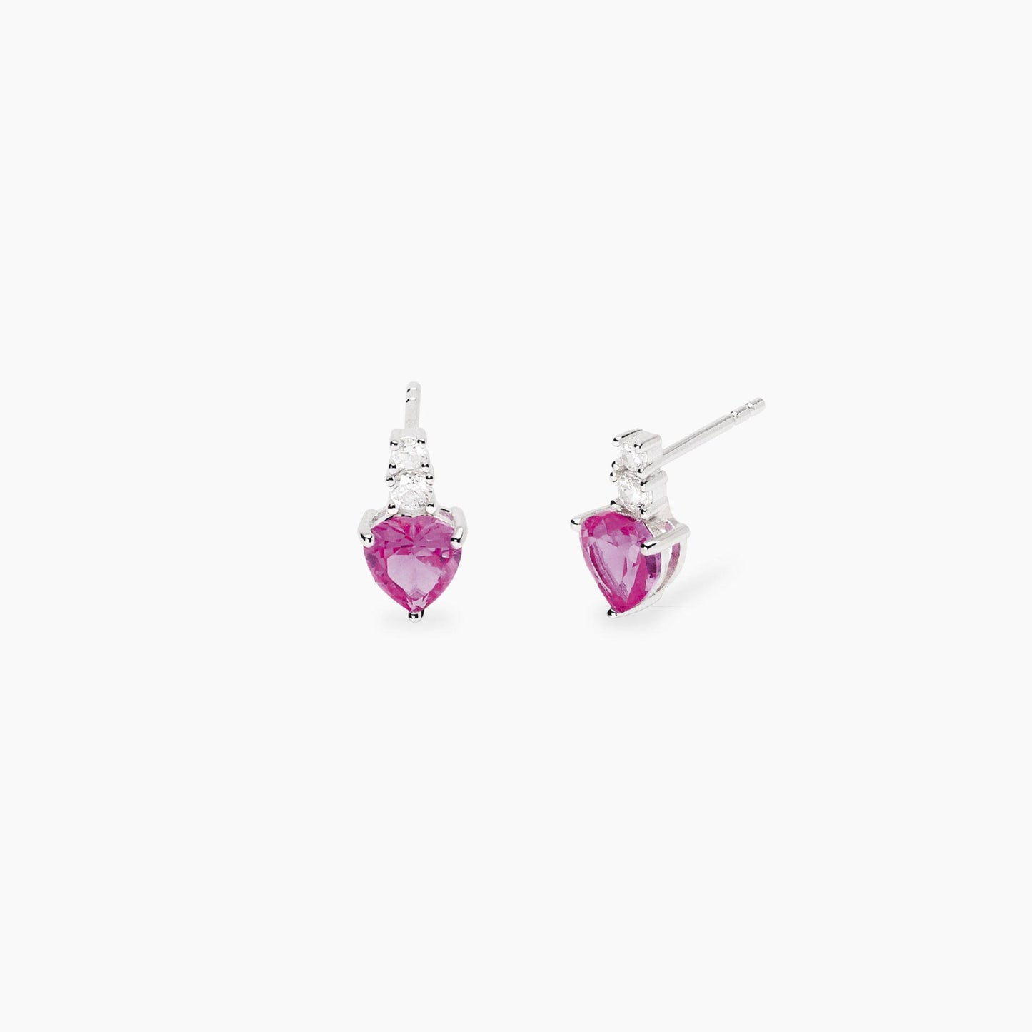 Orecchini con cuore pendente in corindone rosa sintetico ROUGE MABINA 563951