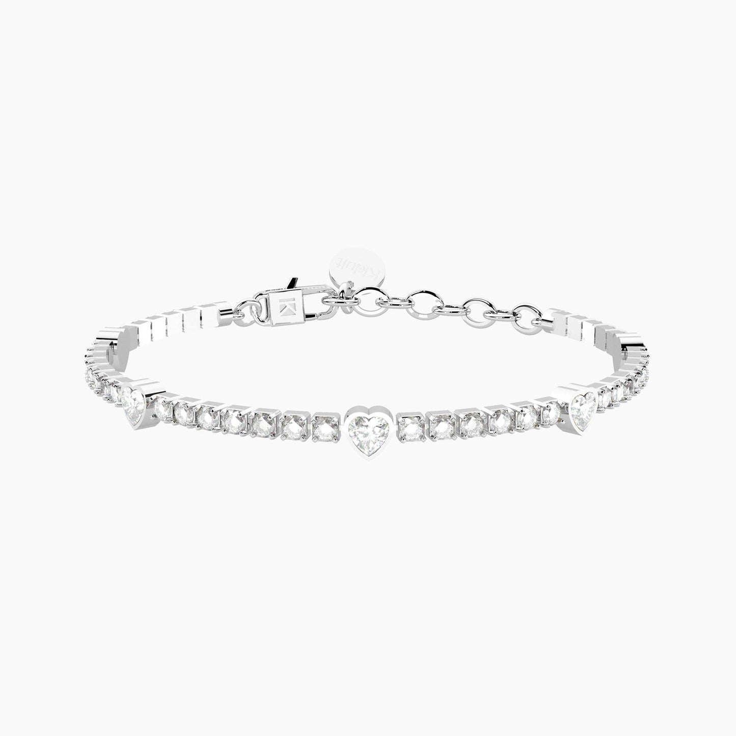 Bracciale tennis in cristalli e cuori Kidult Style 732359