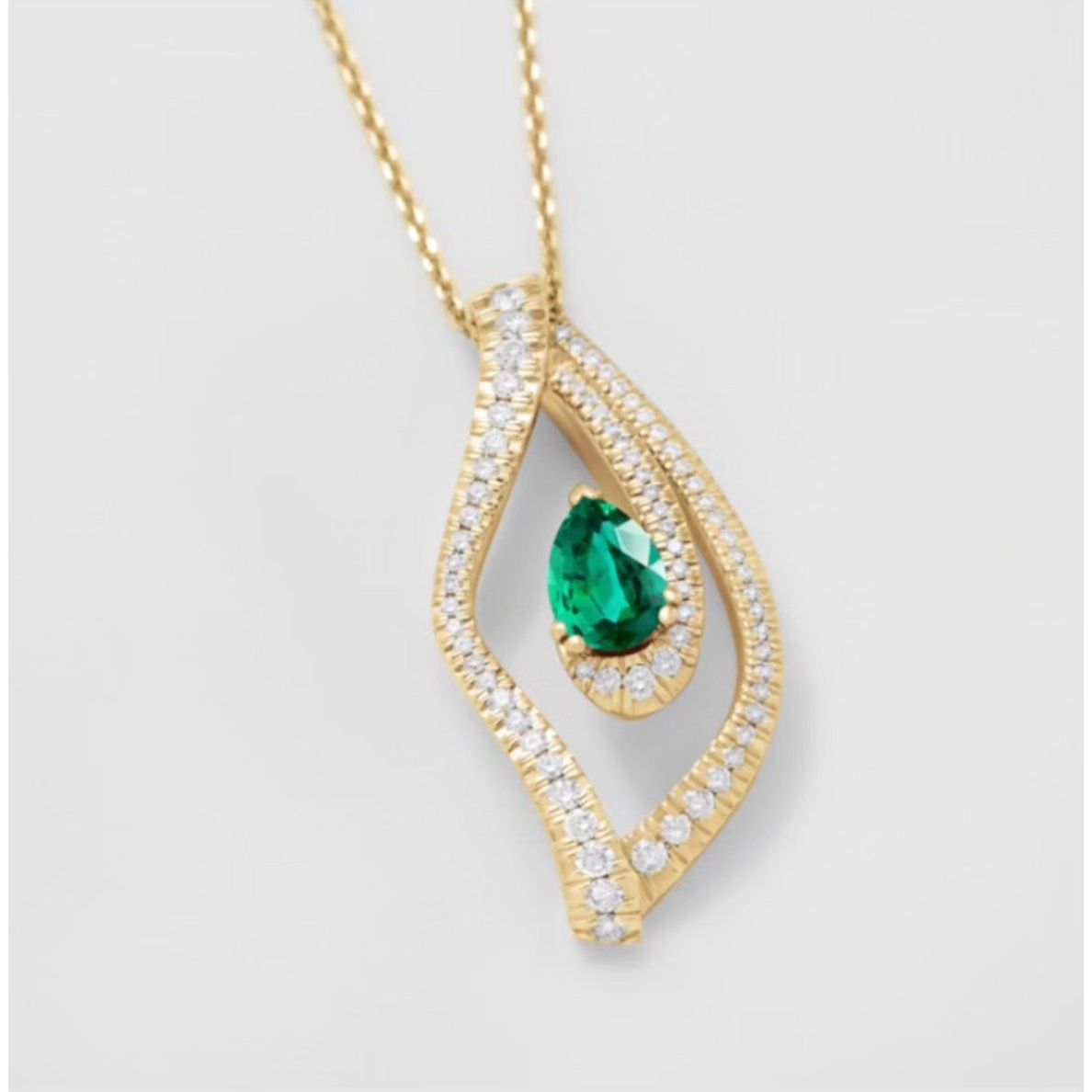 GIROCOLLO IN ORO ROSA, DIAMANTI E SMERALDO GIORGIO VISCONTI GR39509S