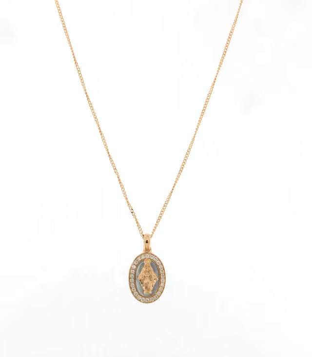 Collier avec une Vierge à l'Enfant en or rose et diamants Crivelli 289-vp9084