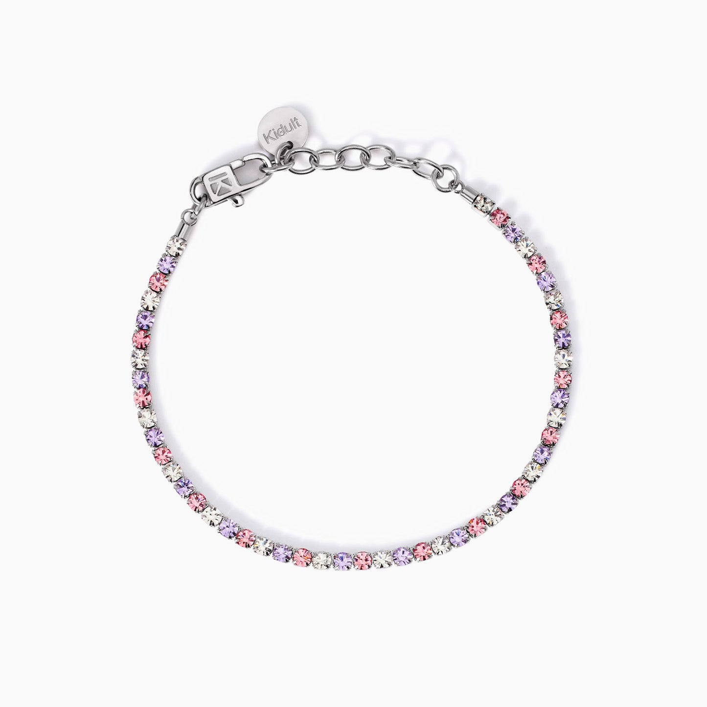 Bracciale kidult tennis con cristalli bianchi e rosa 831018