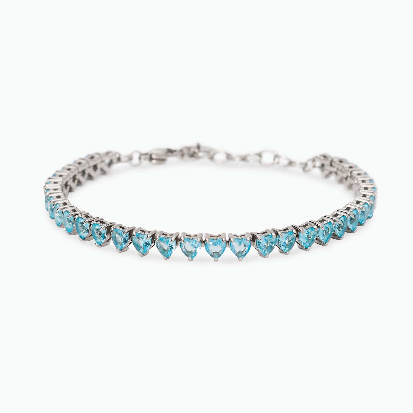 Bracciale Kidult style donna tennis cuore con zirconi azzurri 831154