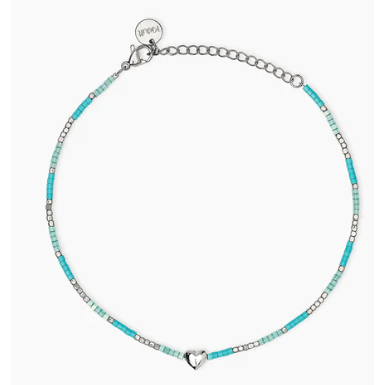 Cavigliera Kidult Style azzurra con cuore 831276