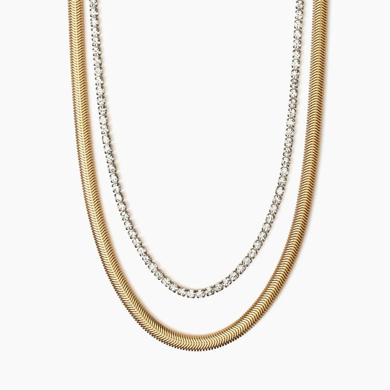 Girocollo dorato con tennis di cristalli Kidult Style 851015