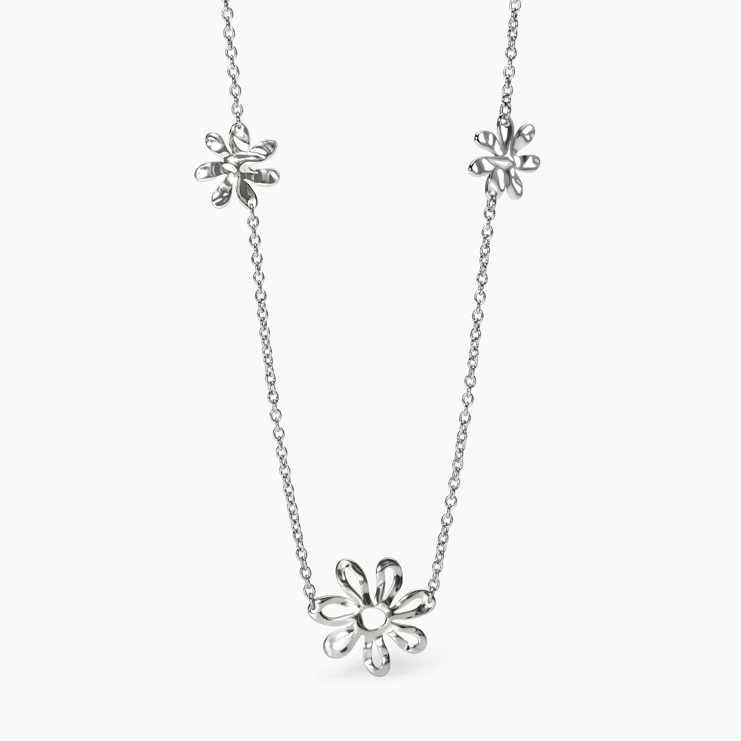 Girocollo da donna con fiori effetto martellato Kidult Style 851038