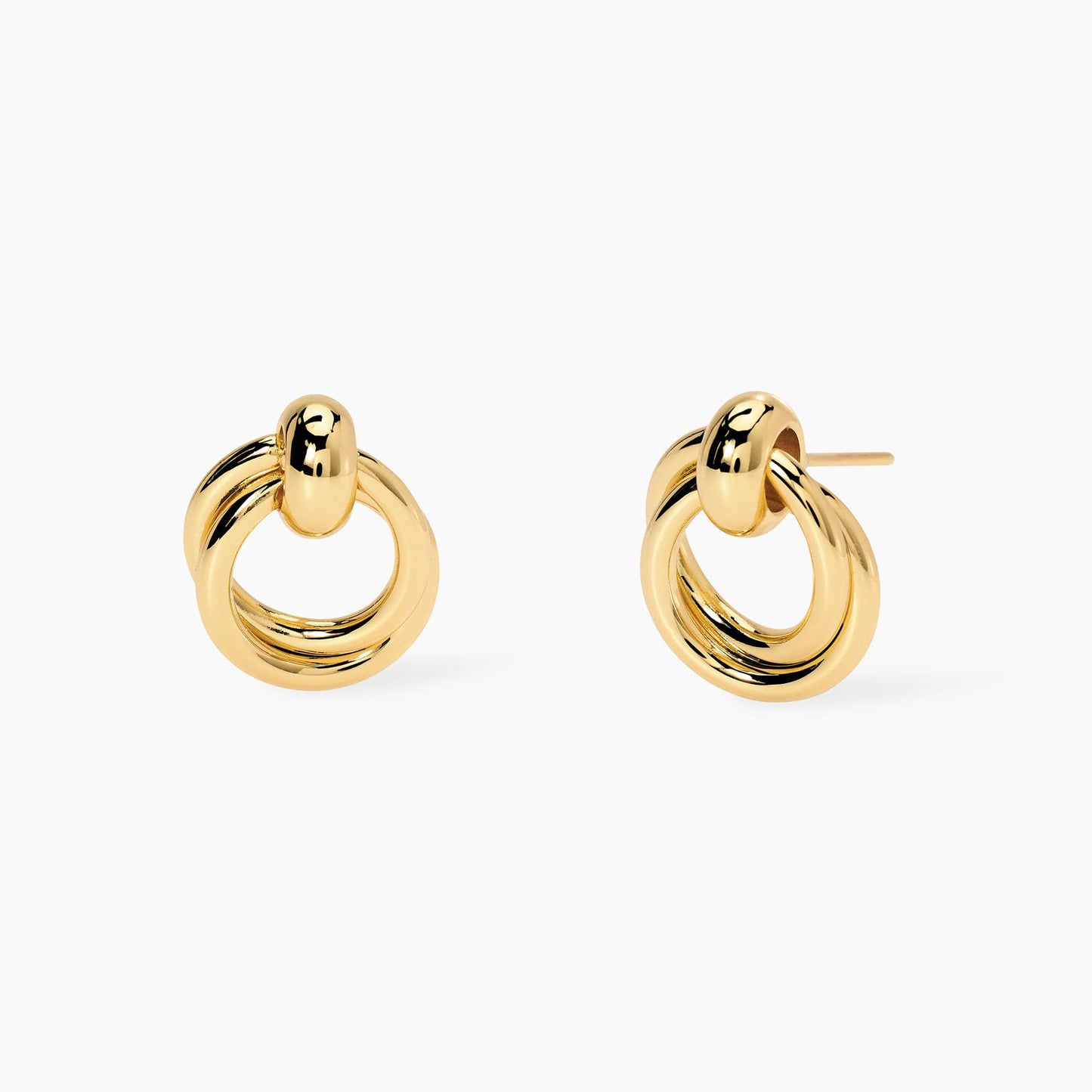 Orecchini Kidult Style dorati con doppio cerchio 861071