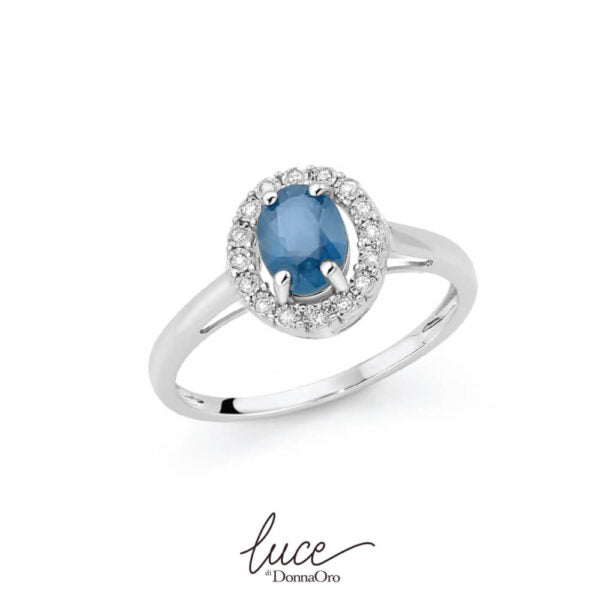 Anello Brillanti e Zaffiro LAZ12077.005 DonnaOro