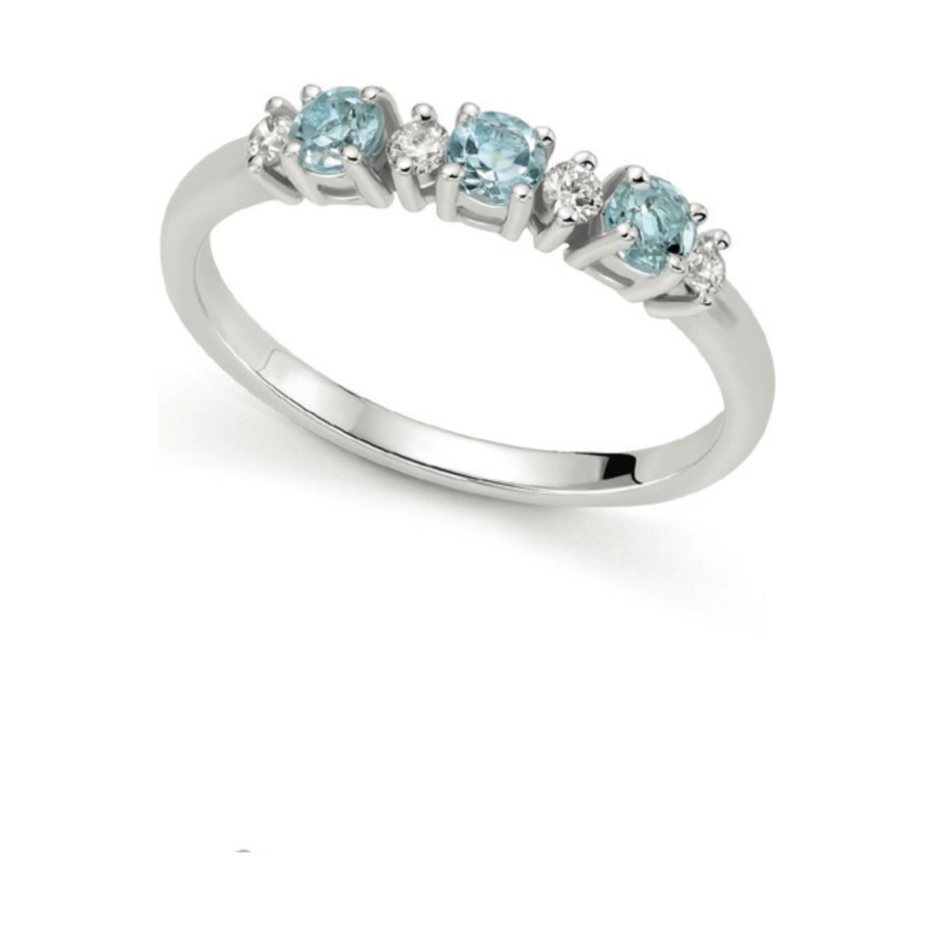 Anello DonnaOro in oro con diamanti e acquamarina LAA12354.002