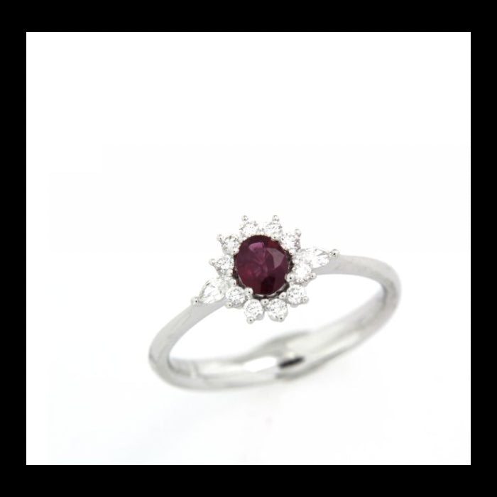 Anello Recarlo in oro bianco diamanti e rubini R79CC074/RB015