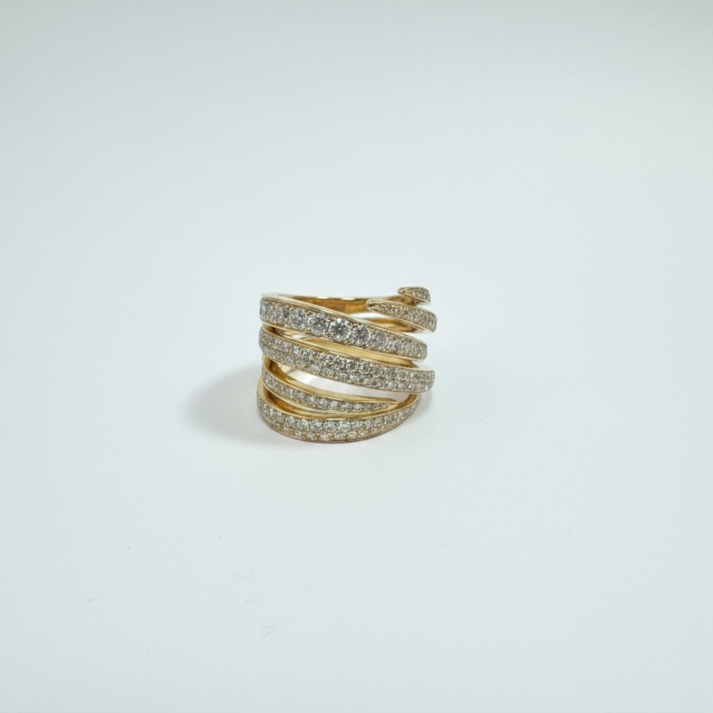 Anello a fascia in oro rosa e diamanti Giorgio Visconti
