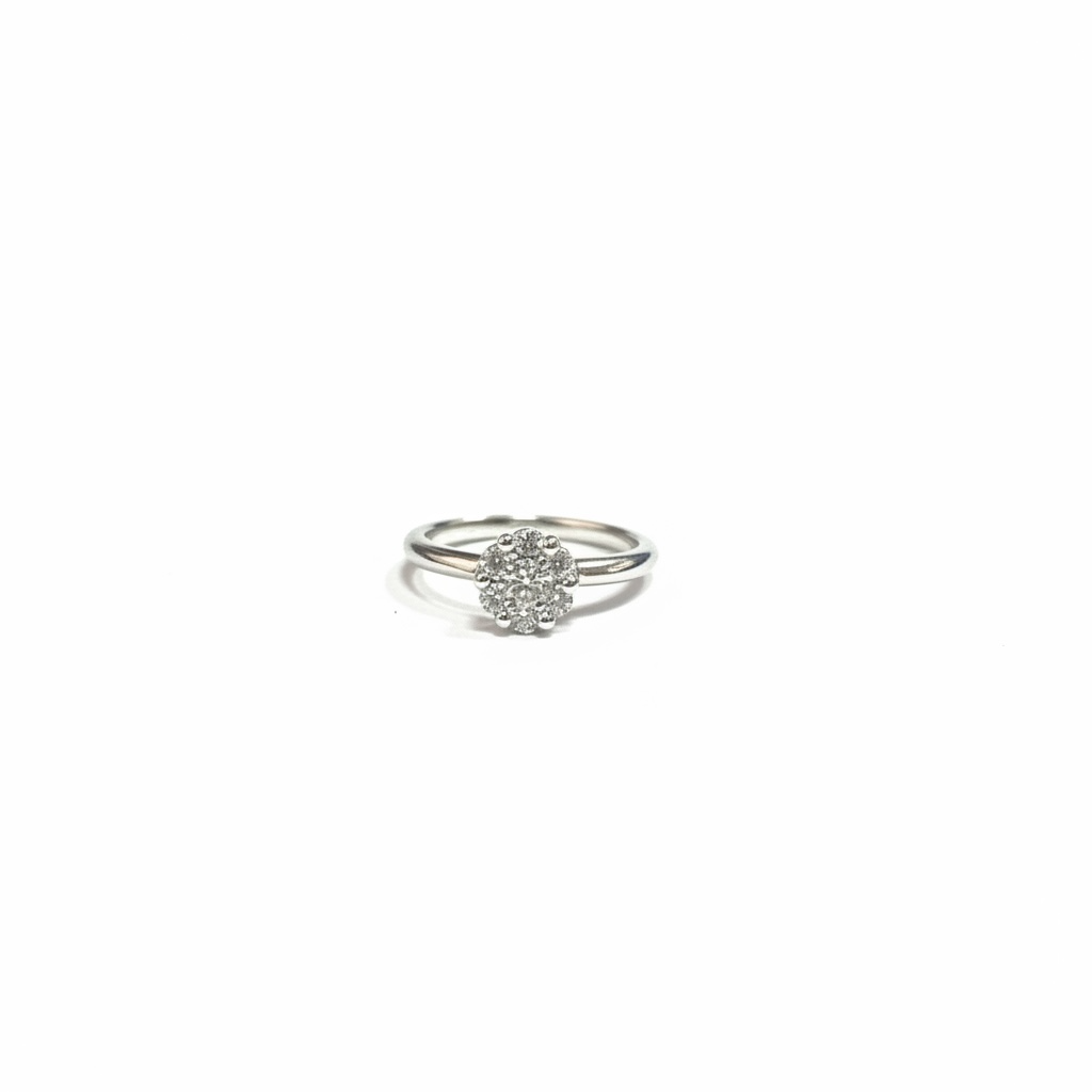 Anello a fiore in oro con diamanti Crivelli