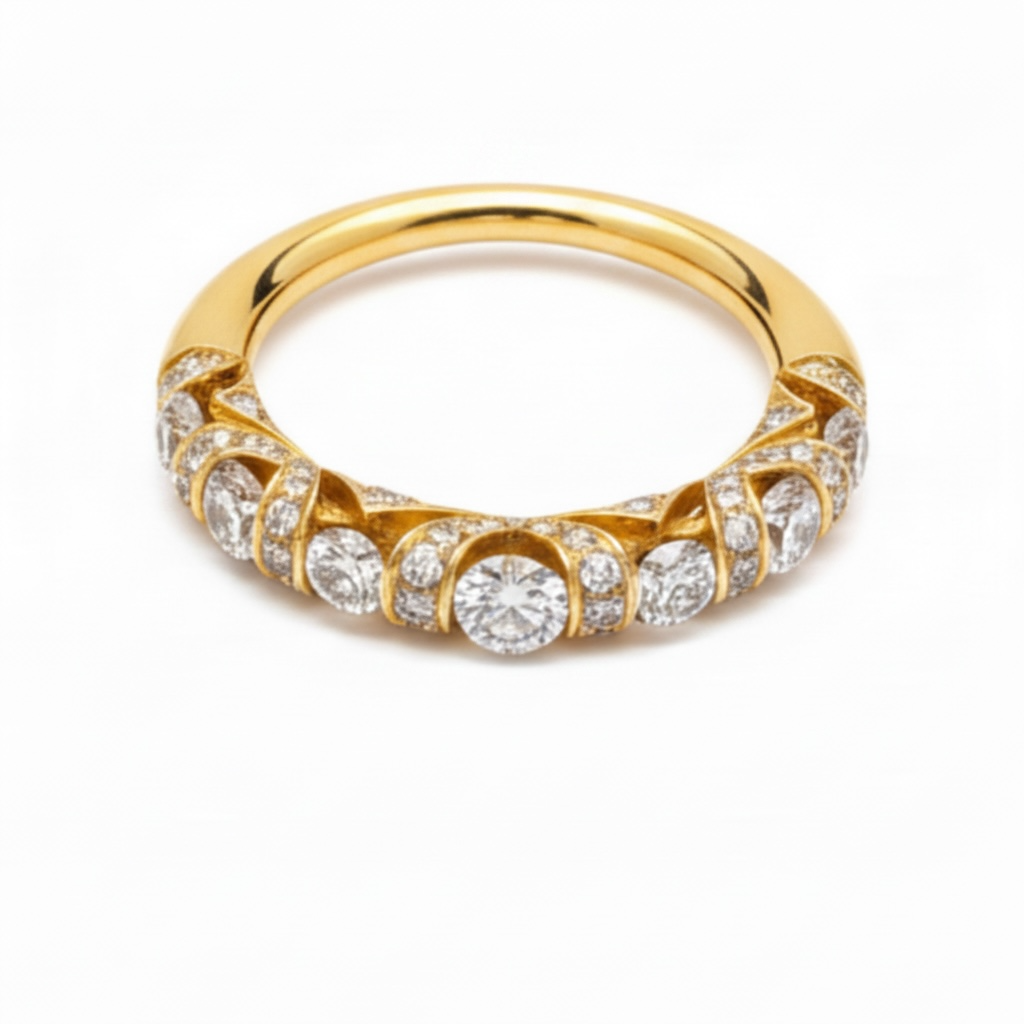 Anello fedina in oro rosa con diamanti Giorgio Visconti AR17125
