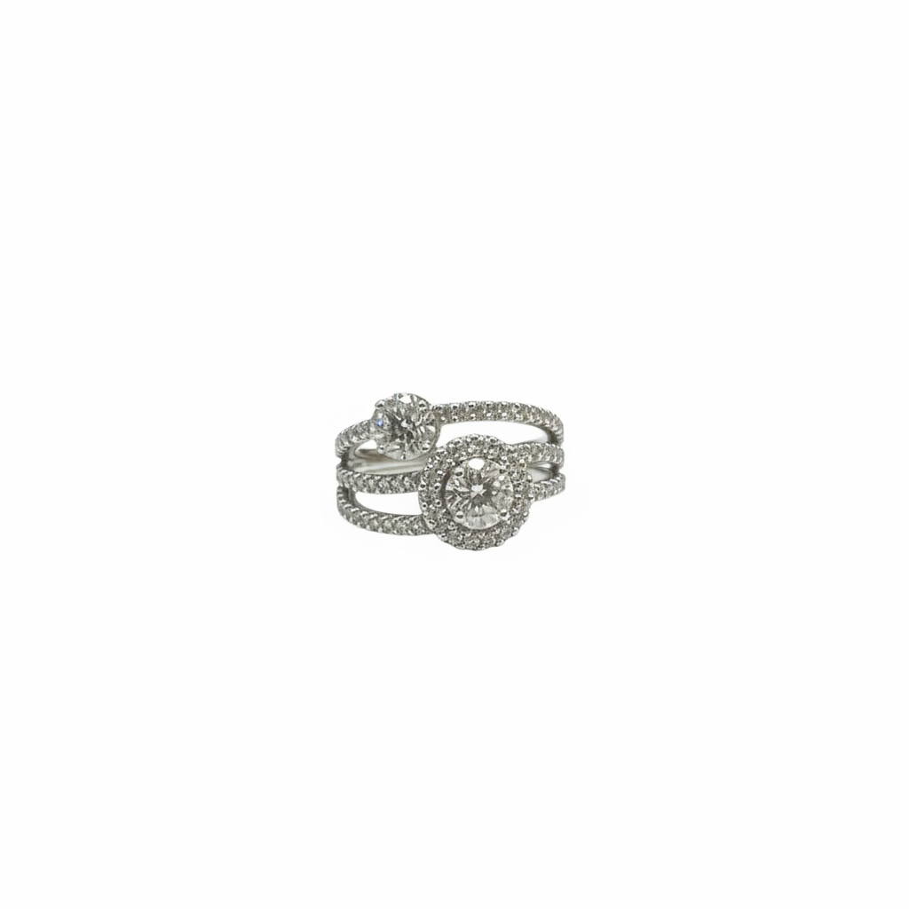 Anello in oro bianco con diamanti Crivelli