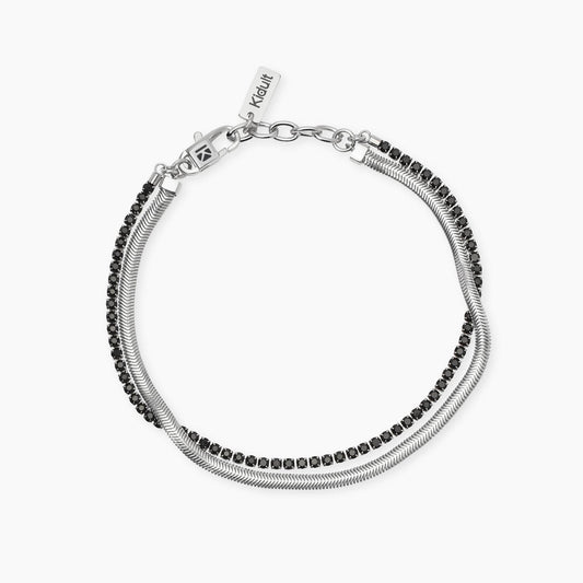 Bracciale Kidult Uomo con catena snake e tennis di cristalli 831100