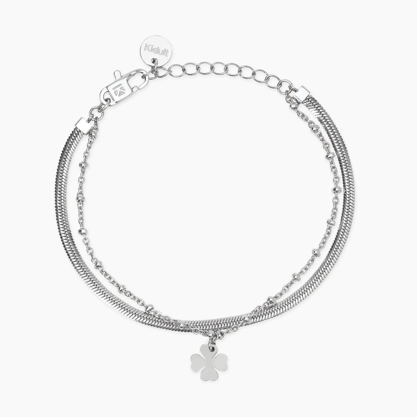 Bracciale con catene e ciondolo quadrifoglio 831070
