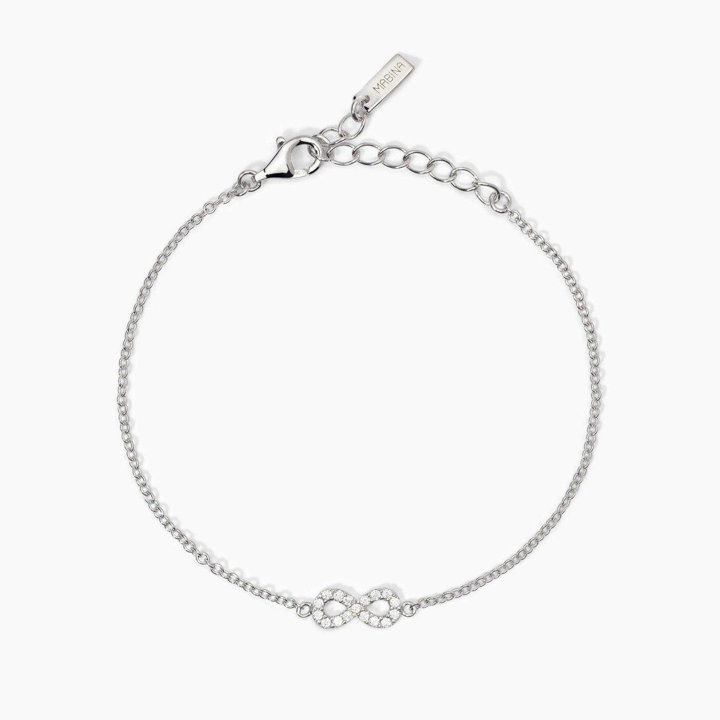 Bracciale in argento con catena forzatina e infinito ENDLESS Mabina 533822