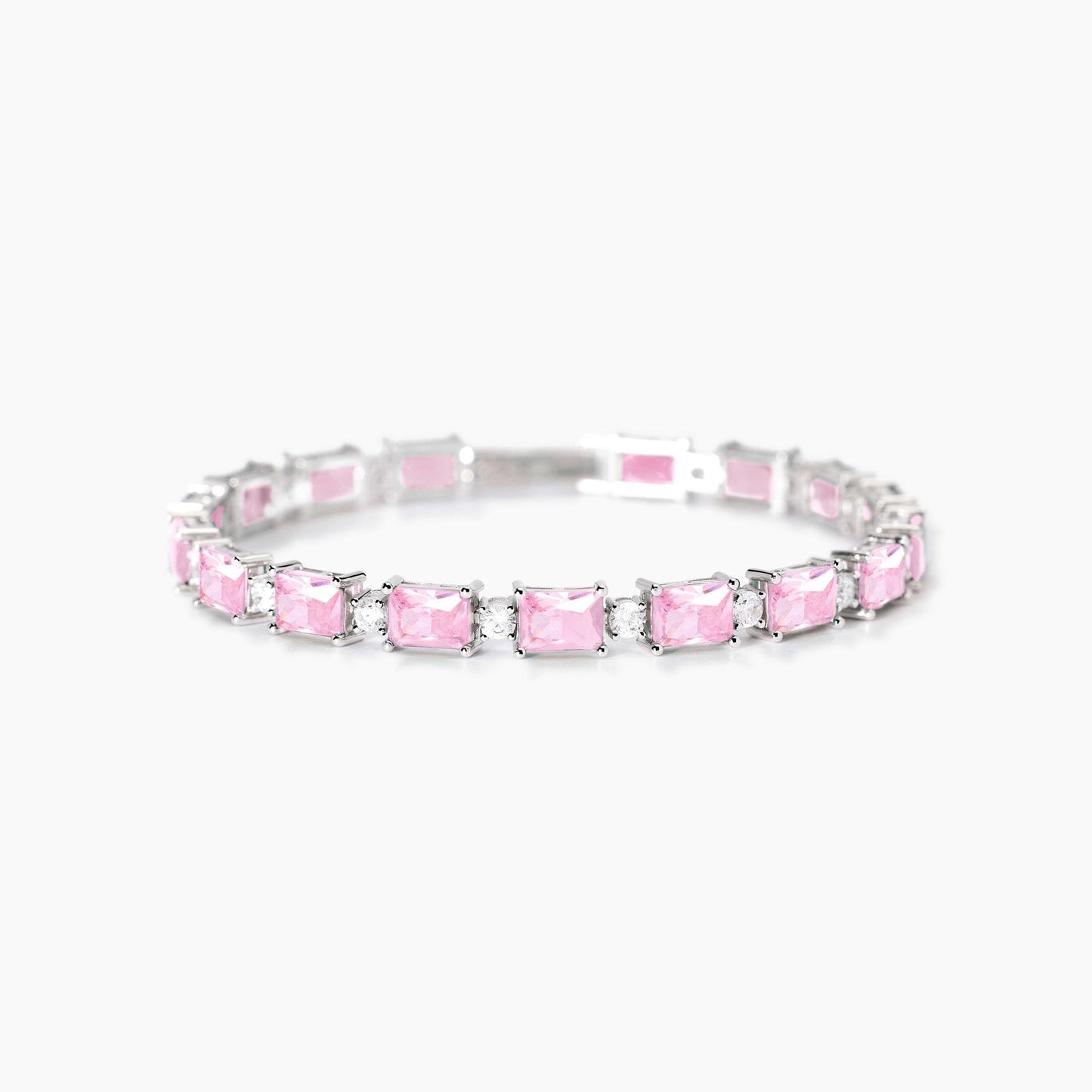 Bracciale in argento con zirconi rosa Battito Mabina 533939