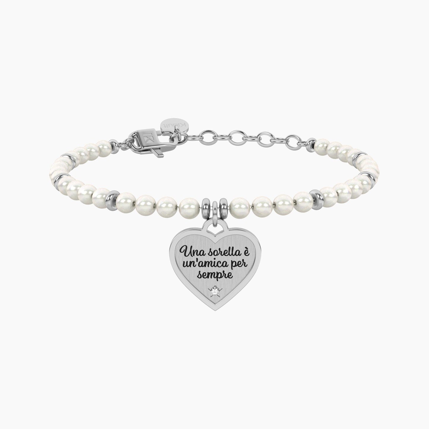 Bracciale perle con ciondolo cuore per sorella Cuore | sorella Kidult 732337