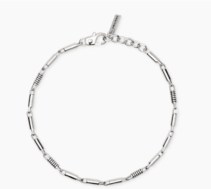 Bracciale regolabile con cilindri lucidi e incisioni nere ROLLER 534121