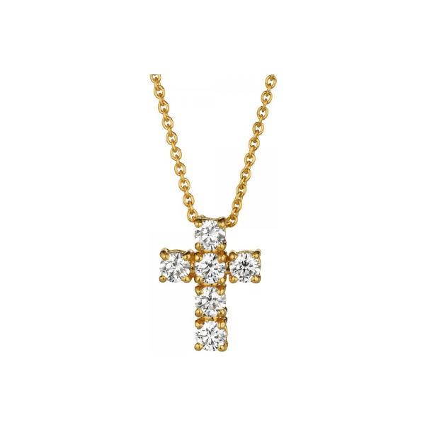Girocollo con croce in oro giallo con diamanti Crivelli 117-C351