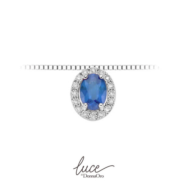 Collana Brillanti e Zaffiro DonnaOro Lpz12078.005