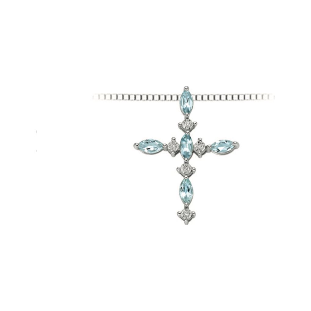 Collana DonnaOro Croce Acquamarina - LPA12095.002