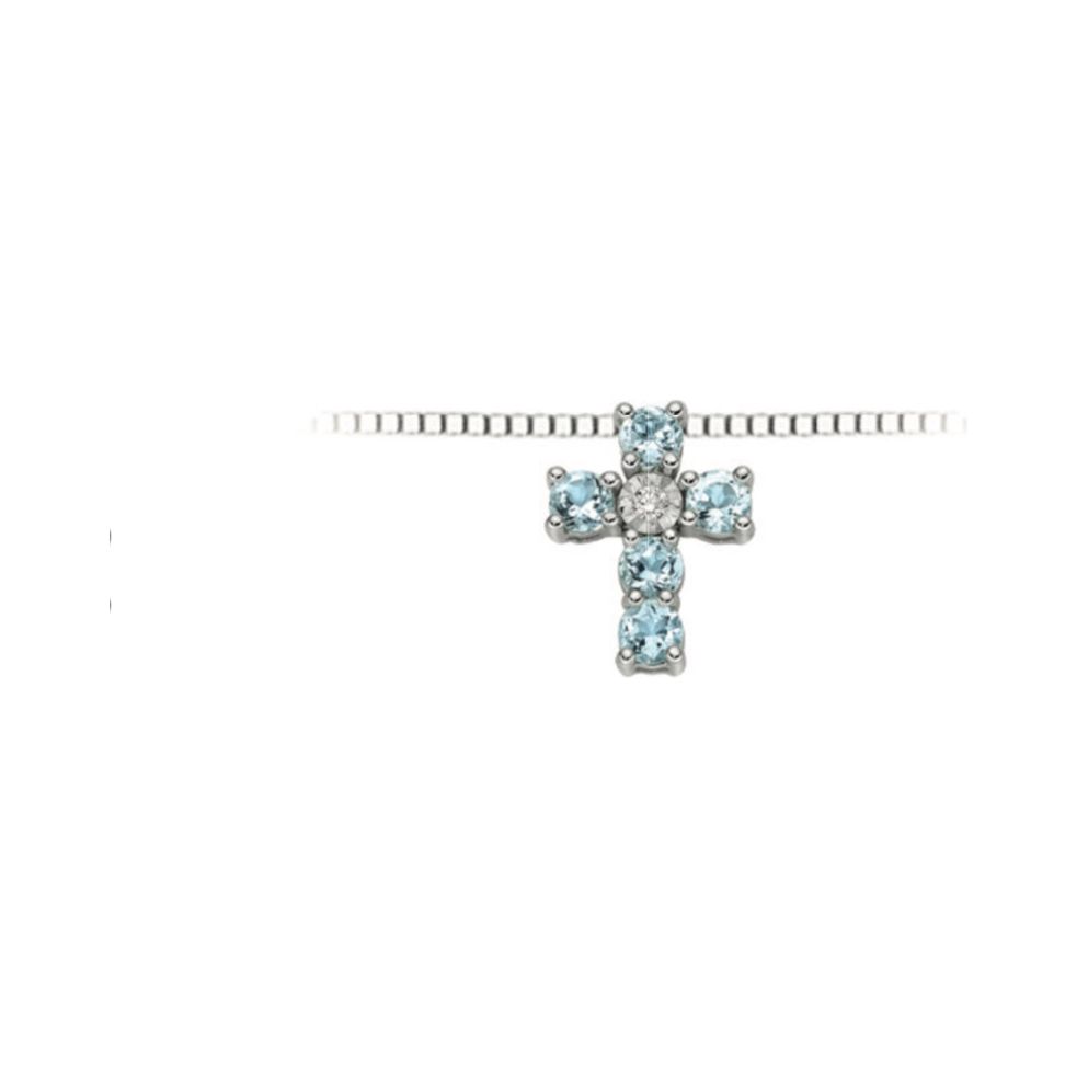 Collana DonnaOro Croce Acquamarina - LPA12096.002
