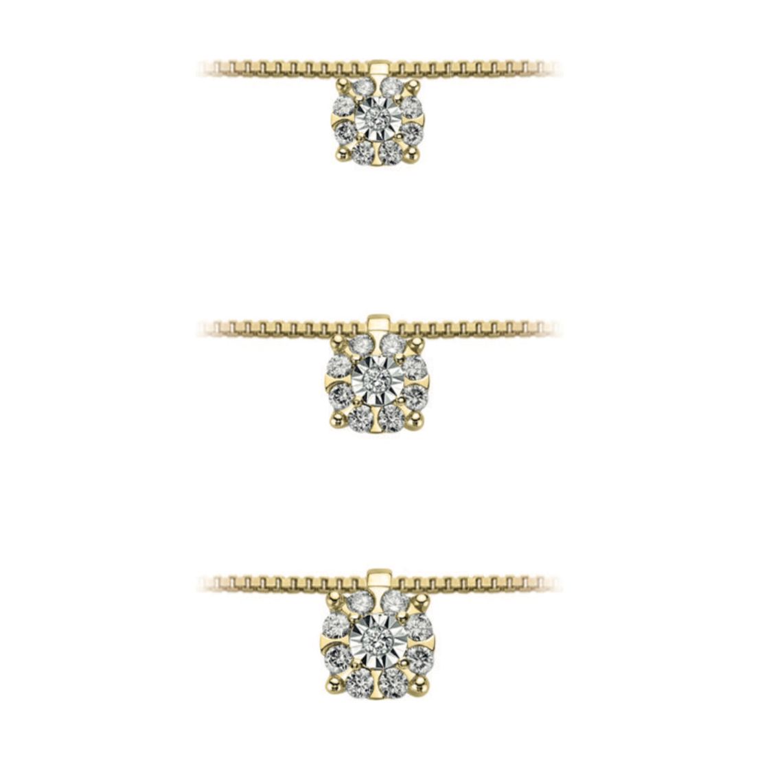 Collana in oro giallo 9kt con brillanti OPF12410