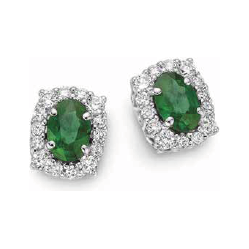 Orecchini DonnaOro in oro con diamanti e Smeraldi DOE10300.020