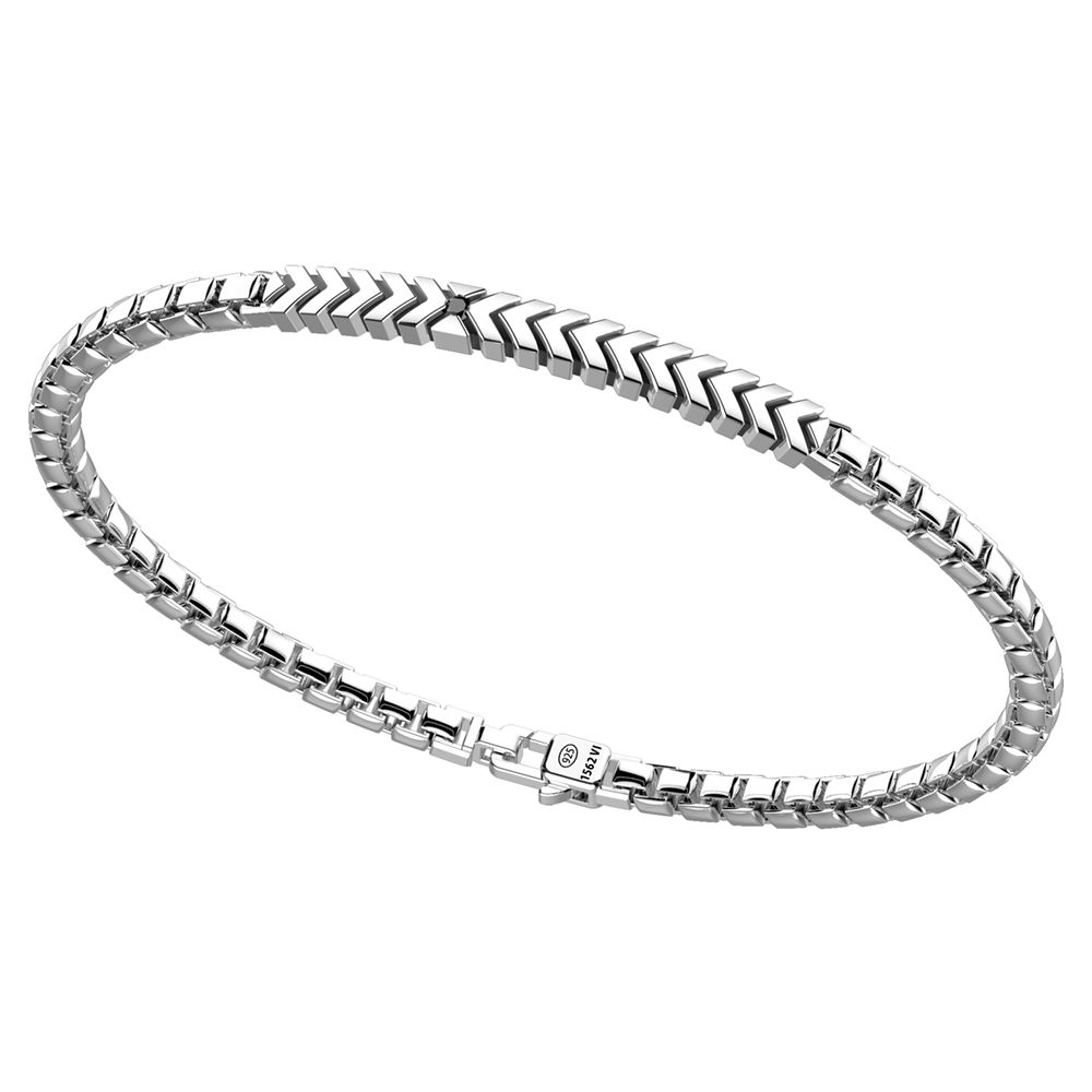 Bracciale da uomo Zancan in argento con targhetta, della collezione Insignia 925 Gioiello realizzato in argento 925 ipoallergenico Bracciale con maglia veneziana con targa rigida centrale impreziosita da spinello Lunghezza bracciale 21 cm con chiusura a moschettone