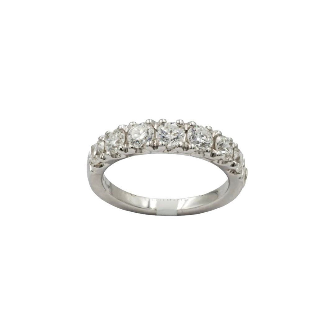 Anello fedina con 7 diamanti in oro bianco Crivelli 117-a362-25